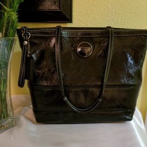 Coach Black patent leather  tote